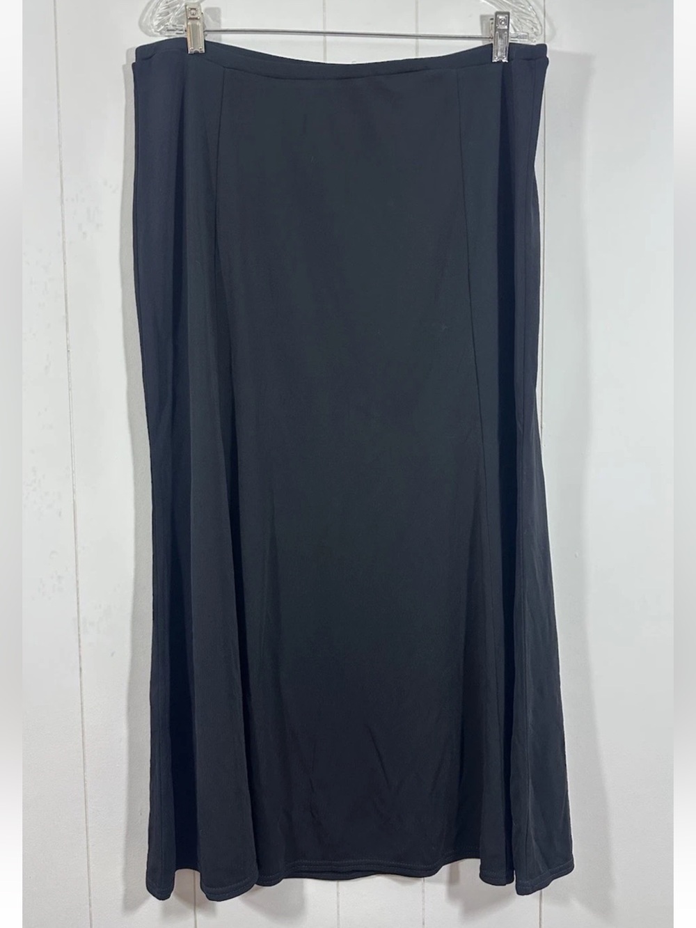 NEW Vintage Eddie Bauer Womens Sz XL TALL Black Maxi Skirt 100% Rayon Pull On